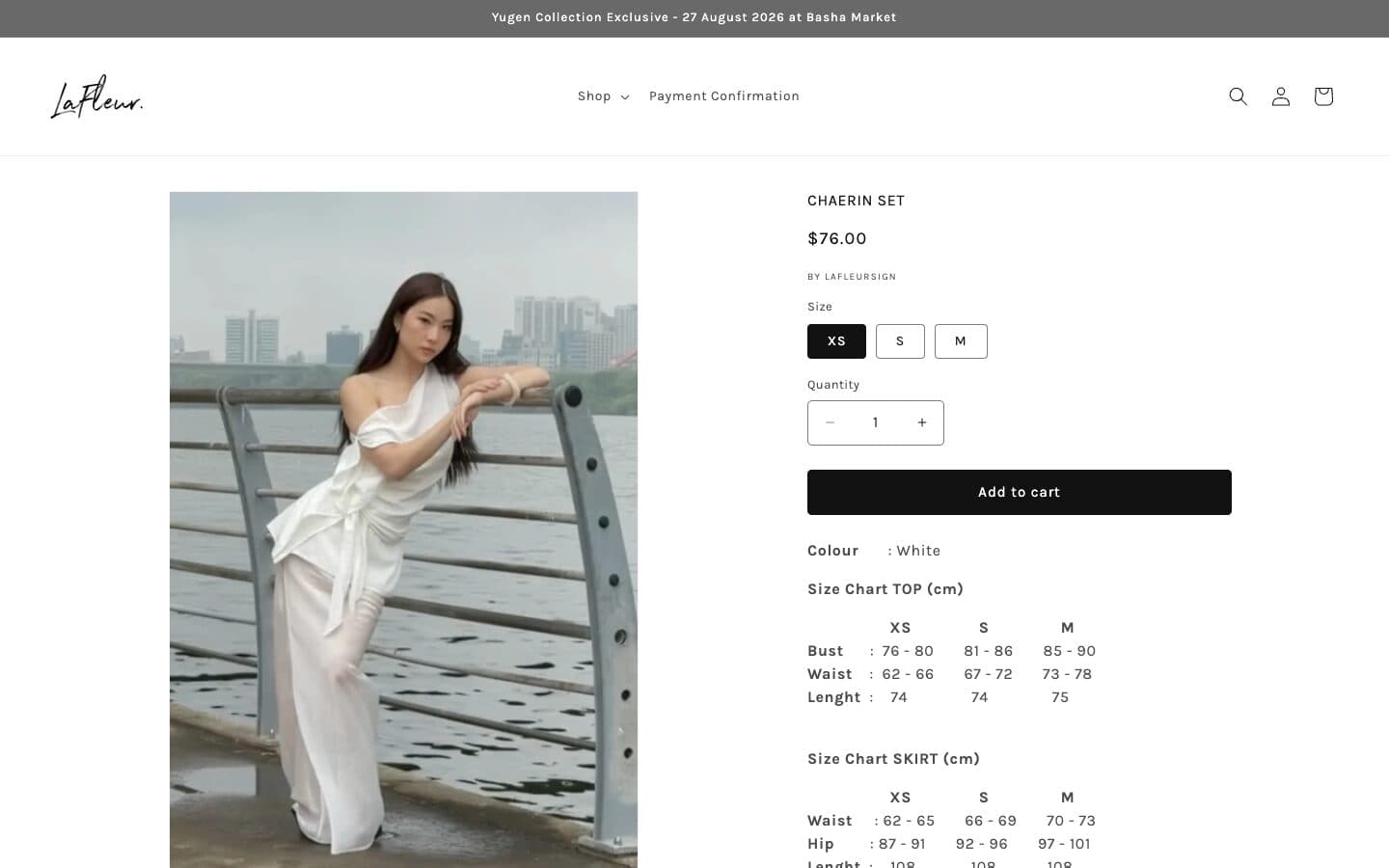 Lafleursign product page, redesigned by Jess