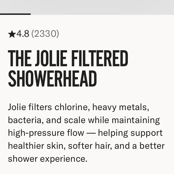 Jolie: what it filters, then what that means for skin and hair.